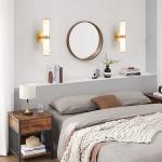 2 Pack Modern Gold indoor LED Wall Light Resin Imitation Marble Texture Sconce