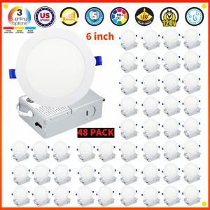 6/12/24/36/48 Pack 6 Inch LED Recessed Light with 3CCT- Canless Ultra Thin Wafer