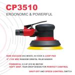 Chicago Pneumatic CP3510 - Air Random Orbital Sander Tool, Home Improvement, Woodworking Tools, Polisher, Rust Removal, Heavy Duty, Non-Vacuum, Hook & Loop, 5 Inch (125 mm), 0.28 HP / 210 W - 12000 RPM