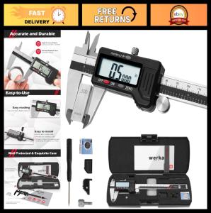 Digital Caliper 0-6” Precision Measuring Tool, Auto-Off, 0.001” Accuracy, Stainl