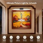 Wireless Picture Light for Wall: 24" Rechargeable Art Light with Remote & Timer,
