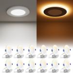 12 Pack 4 Inch 5CCT LED Recessed Ceiling Light Panel Dimmable with Night Light