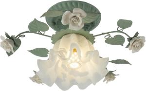 Nordic Semi Flush Mount Glass Flower Ceiling Light for Hallway & Bathroom