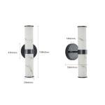2 Pack Indoor Wall Light Resin Marble Texture LED Vanity Sconce Black Fixture