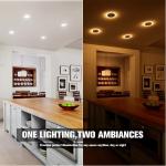 12 Pack 4 Inch 5CCT LED Recessed Ceiling Light Panel Dimmable with Night Light