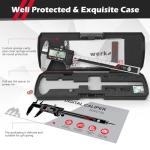 Digital Caliper 0-6” Precision Measuring Tool, Auto-Off, 0.001” Accuracy, Stainl