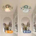 Nordic Semi Flush Mount Glass Flower Ceiling Light for Hallway & Bathroom