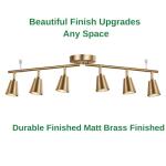 CRAFTRONOS 6 Light Track Lighting Kit, Matte Brass Finish Foldable and Adjustable with Modern Ceiling Spotlight for Kitchen,Living,Bed Room Home Improvement