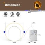 12 Pack 4 Inch 5CCT LED Recessed Ceiling Light Panel Dimmable with Night Light
