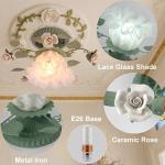 Nordic Semi Flush Mount Glass Flower Ceiling Light for Hallway & Bathroom