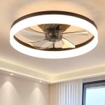 20" Modern Fan Lights Flush Mount LED Ceiling Light kit With Remote APP Control
