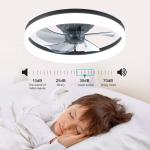 20" Modern Fan Lights Flush Mount LED Ceiling Light kit With Remote APP Control