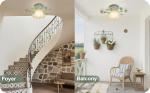 Nordic Semi Flush Mount Glass Flower Ceiling Light for Hallway & Bathroom