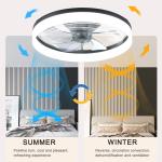 20" Modern Fan Lights Flush Mount LED Ceiling Light kit With Remote APP Control