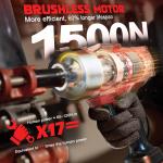 1500N.m Cordless Impact Wrench for Milwaukee Battery 1/2" High Torque No Battery