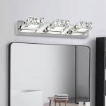 3 Square Lights Modern Bathroom Vanity Light LED Crystal Mirror Front Wall Lamp