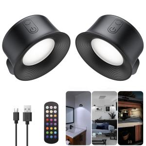 2Pack LED Wall Lights, Battery Wall Sconce,Magnetic Wireless Rechargeable Amb...
