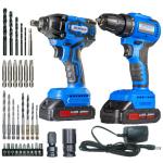 ACDelco Power Tool Combo Kit with 2 Batteries Cordless Drill Impact Driver Tool