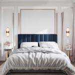 2 Pack Indoor Wall Light Resin Marble Texture LED Vanity Sconce Black Fixture