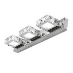3 Square Lights Modern Bathroom Vanity Light LED Crystal Mirror Front Wall Lamp