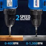 ACDelco Power Tool Combo Kit with 2 Batteries Cordless Drill Impact Driver Tool