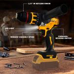 1/2" Cordless Hammer Drill/Driver Brushless For DEWALT 20V MAX Battery 2-Speed