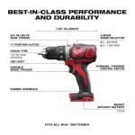 Milwaukee 2691-22 M18 18V Cordless Compact Drill Impact Driver 2-Tool Combo Kit