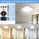 Rechargeable Motion Sensor LED Ceiling Light with 3 Colors and Remote Control