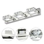 3 Square Lights Modern Bathroom Vanity Light LED Crystal Mirror Front Wall Lamp
