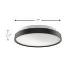 LED Flush Mount Ceiling Light Fixture 10/15 in. Matte Black Round Dimmable