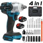 Cordless Impact Wrench 1/2" 700Nm High Torque Brushless Drill W/ Li-ion Battery