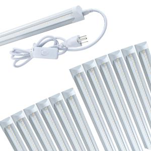 4FT 12 Pack LED Shop Light T8 Linkable Ceiling Fixture 24W Daylight 6000K Clear