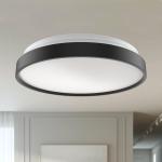 LED Flush Mount Ceiling Light Fixture 10/15 in. Matte Black Round Dimmable