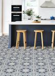 FloorPops 12-in by 12-in Blue Ezra Vinyl Peel & Stick Floor Tiles (10 Tiles), (10 sq.ft./Carton)