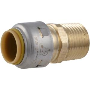 SharkBite Max 1/2 Inch MNPT Adapter, Push to Connect Brass Plumbing Fitting, PEX Pipe, Copper, CPVC, PE-RT, HDPE, UR120A