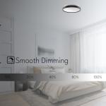 LED Flush Mount Ceiling Light Fixture 10/15 in. Matte Black Round Dimmable