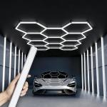 Hexagon Garage Lights 26400LM 11 Grid Honeycomb LED Shop Gym Ceiling Light 6500K