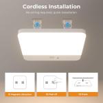 Rechargeable Motion Sensor LED Ceiling Light with 3 Colors and Remote Control
