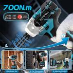 Cordless Impact Wrench 1/2" 700Nm High Torque Brushless Drill W/ Li-ion Battery