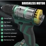 INSPIRITECH Brushless power drill Cordless Drill with 2 Batteries and Charger