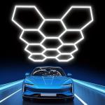 Hexagon Garage Lights 26400LM 11 Grid Honeycomb LED Shop Gym Ceiling Light 6500K