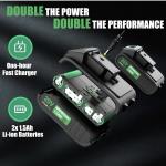 INSPIRITECH Brushless power drill Cordless Drill with 2 Batteries and Charger