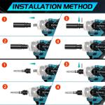 Cordless Impact Wrench 1/2" 700Nm High Torque Brushless Drill W/ Li-ion Battery