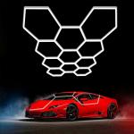 Hexagon Garage Lights 26400LM 11 Grid Honeycomb LED Shop Gym Ceiling Light 6500K