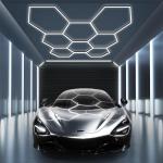 HEXAGONAL LED GARAGE LIGHTS HONEYCOMB CAR DETAILING SHOWROOM OFFICE 8 GRID DIY
