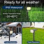 8 Pack Solar Spot Lights Outdoor, 74 LED 3 Lighting Modes 2-in-1 Solar Landscape