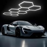 HEXAGONAL LED GARAGE LIGHTS HONEYCOMB CAR DETAILING SHOWROOM OFFICE 8 GRID DIY