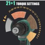 INSPIRITECH Brushless power drill Cordless Drill with 2 Batteries and Charger