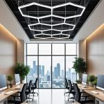 HEXAGONAL LED GARAGE LIGHTS HONEYCOMB CAR DETAILING SHOWROOM OFFICE 8 GRID DIY