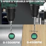 INSPIRITECH Brushless power drill Cordless Drill with 2 Batteries and Charger